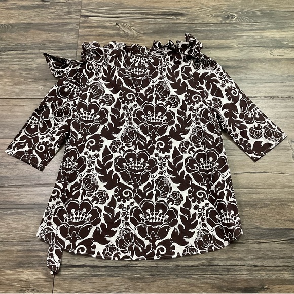 Never A Wallflower Ruffle Floral Poplin Blouse Womens Sz XS *NWT* - Picture 2 of 6